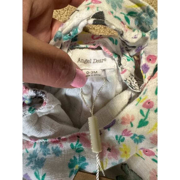 Angel Dear Dog and Floral Sunsuit. Baby 0-3 Months 100% Cotton NWT - Picture 5 of 6